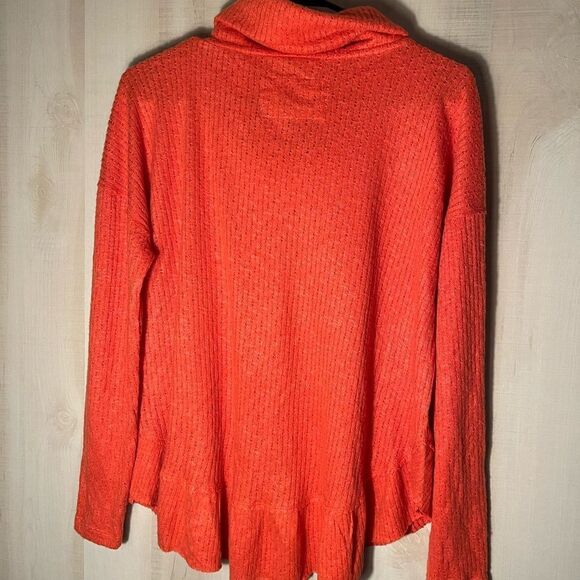 NWT Maeve Winterscape thermal rivers sweater orange cowl neck, size XS - Picture 14 of 16